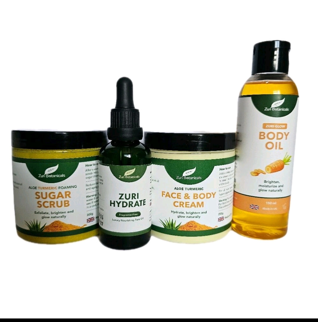 Zuri Glow Set for Normal to dry skin with Zuri Hydrate.