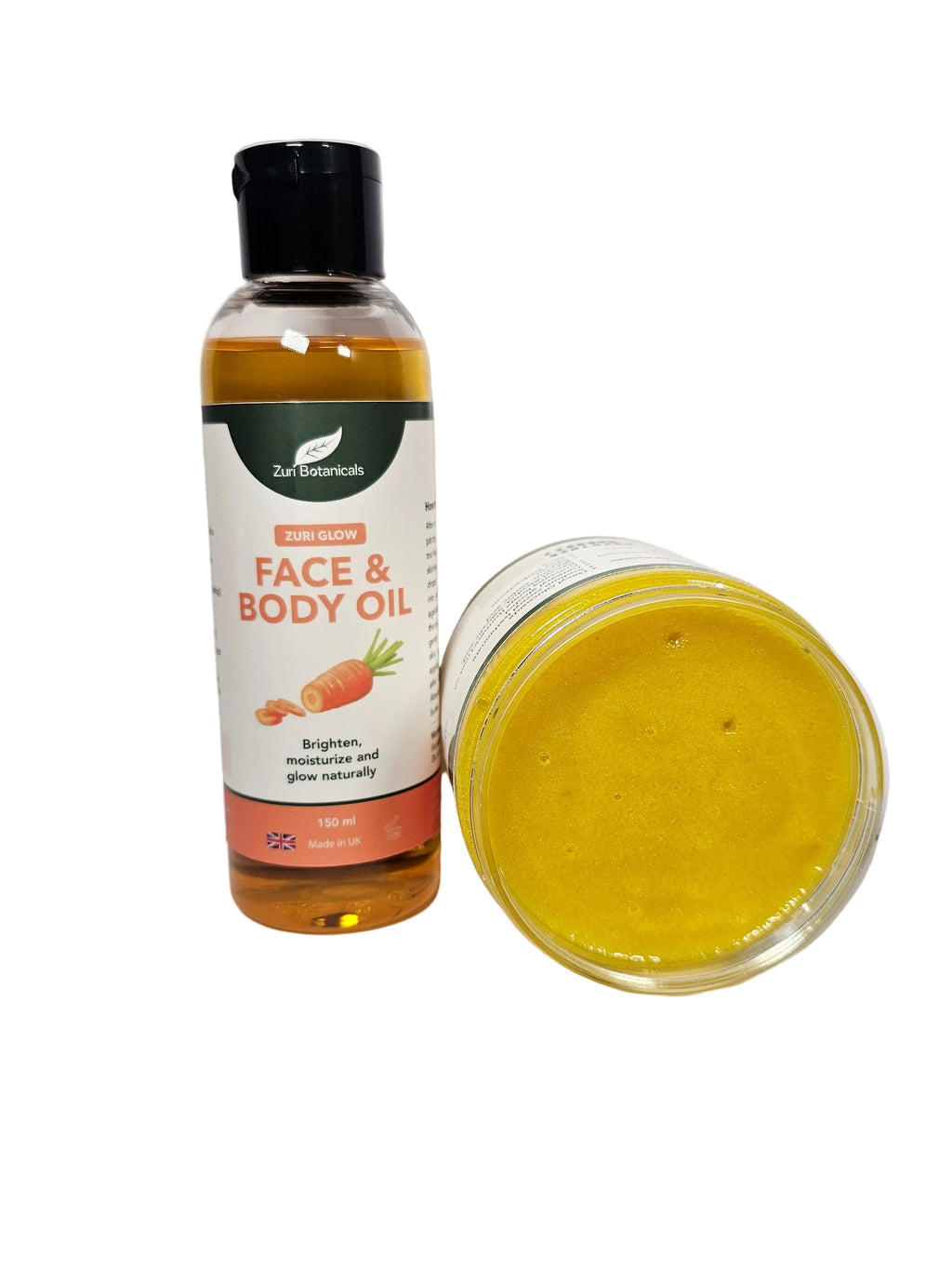 Aloe-Turmeric Foaming Sugar Scrub and Zuri Glow oil